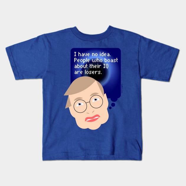 Stephen Hawking Kids T-Shirt by tuditees